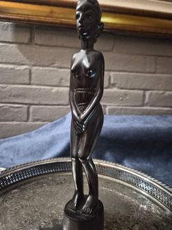 African Ebony Wood Carved Female Figure