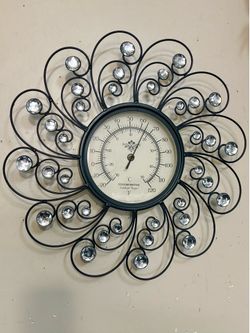 Pretty Bling Temperature Clock 18”