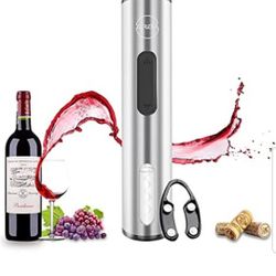 ZEREAA Electric Wine Opener, Battery Operated Automatic Wine Bottle Opener with Foil Cutter, Cordless Stainless Steel Corkscrew for Kitchen Party