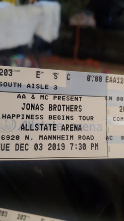 Jonas brothers tickets for tommorrow great seats cheap