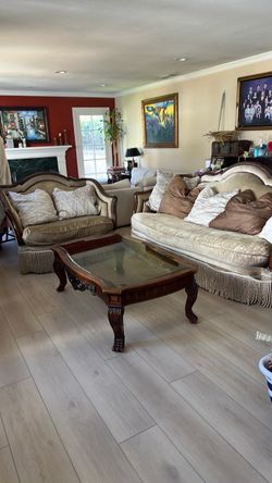 Living room sofa with coffee table