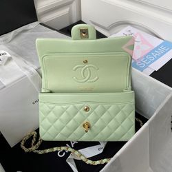 Chanel Flap Bag Pink Green with Gold hardware A01113 23cm for Sale in New  York, NY - OfferUp