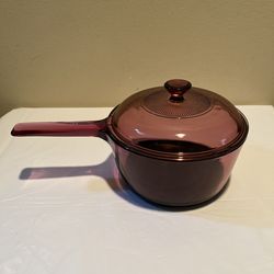 Corning Visions Cranberry Glass Saucepan With Lid 1.5L