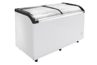 NEW Ice Cream Freezer Display Case - Chest Freezer Mobile Glass Top 15.77 Cu. Ft. Used in Ice Cream Shops, Stores, Restaurants and Food Stores.