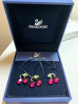 Swarovski Cherry Pendant Necklace Earrings Set for Sale in
