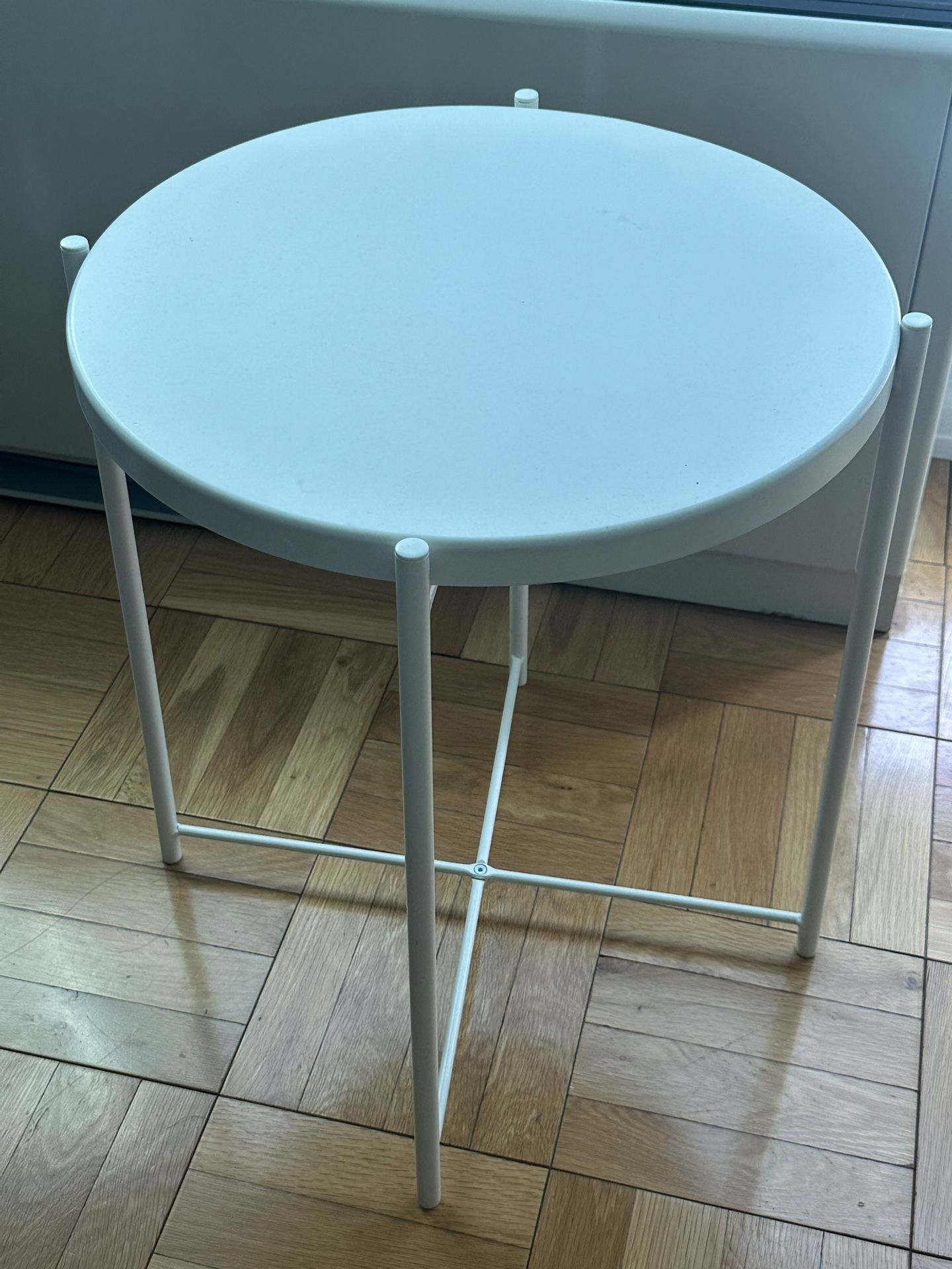 White Round Side Table