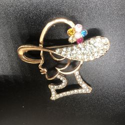 Lady In Hat Brooch