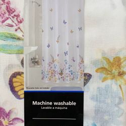 Butterfly & Flowers Shower Curtain