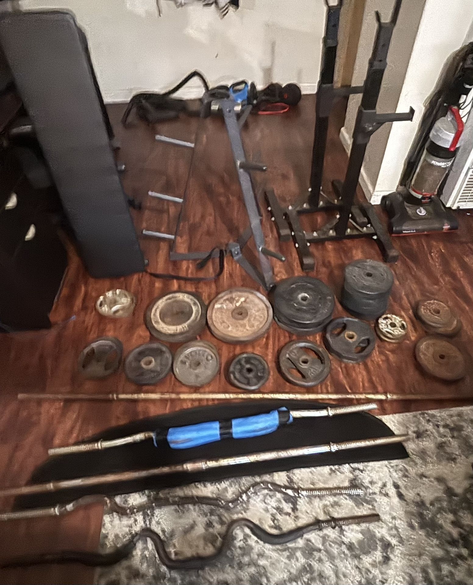 Weight Set w/ Weight Tree, Racks, & Bench