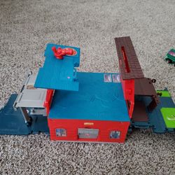 Fold Up Travel Fire House For Matchbox Or Hot Wheels