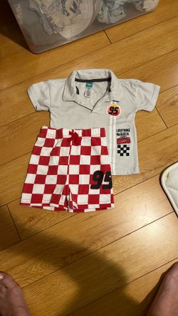 Lightning McQueen Shirt And Shorts Set 24mo