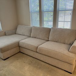 Two Piece Love Seat Couch with Chaise Section 