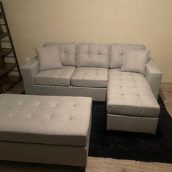 BRAND NEW SECTIONAL SOFA WITH OTTOMAN