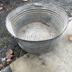 Large Galvanized Metal Wash Tub