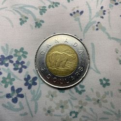2 Dollar Canadian Coin 1996 Toonie