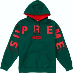 Supreme Spread Logo Hooded Sweatshirt S Small Dark Green Pullover Hoodie Deadstock