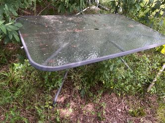 Outdoor Patio Table with Glass Top