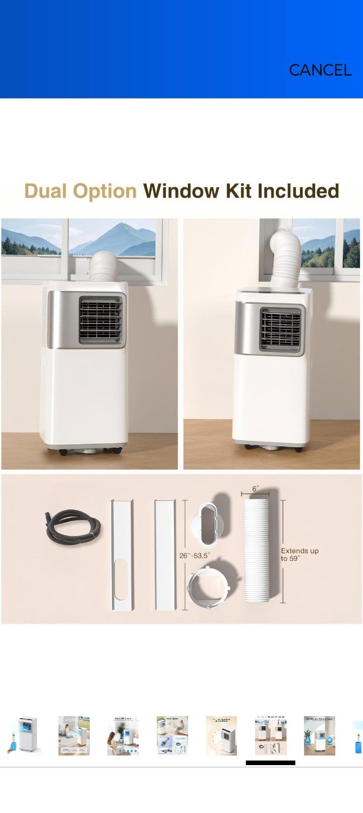BRAND NEW Portable Air Conditioners 16,000 Btu AC Unit 5 in 1 Wifi Smart Air Conditioner with APP, Fan & Dehumidifier, Remote, 24H, Window Kits Includ
