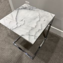 CB2 Marble Top Side Table