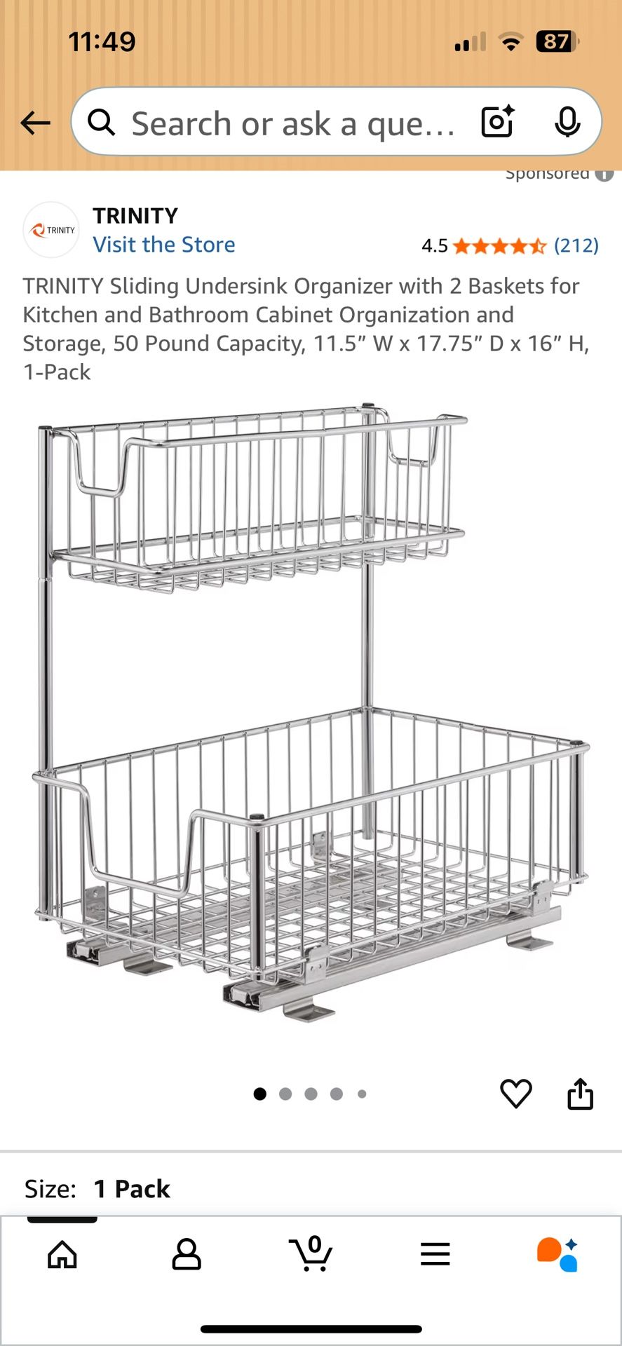 Sliding Undersink Organizer 