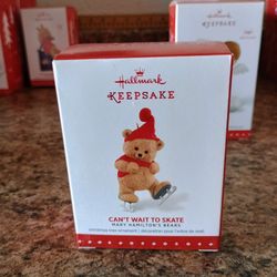 Hallmark Ornament Skating Teddy