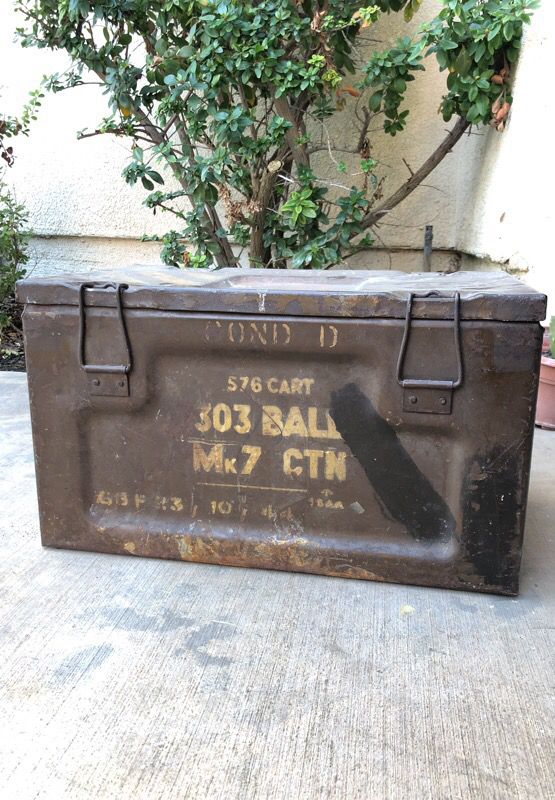 Vintage Metal Ammo Box Circa 1945 303 Mk7 WWII