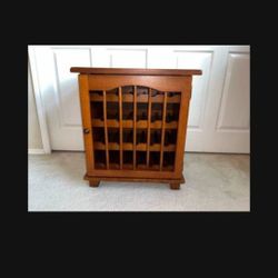 WOOD WINE CABINET, WINE RACK, End Table or Nightstand, Wine Storage, Bar
