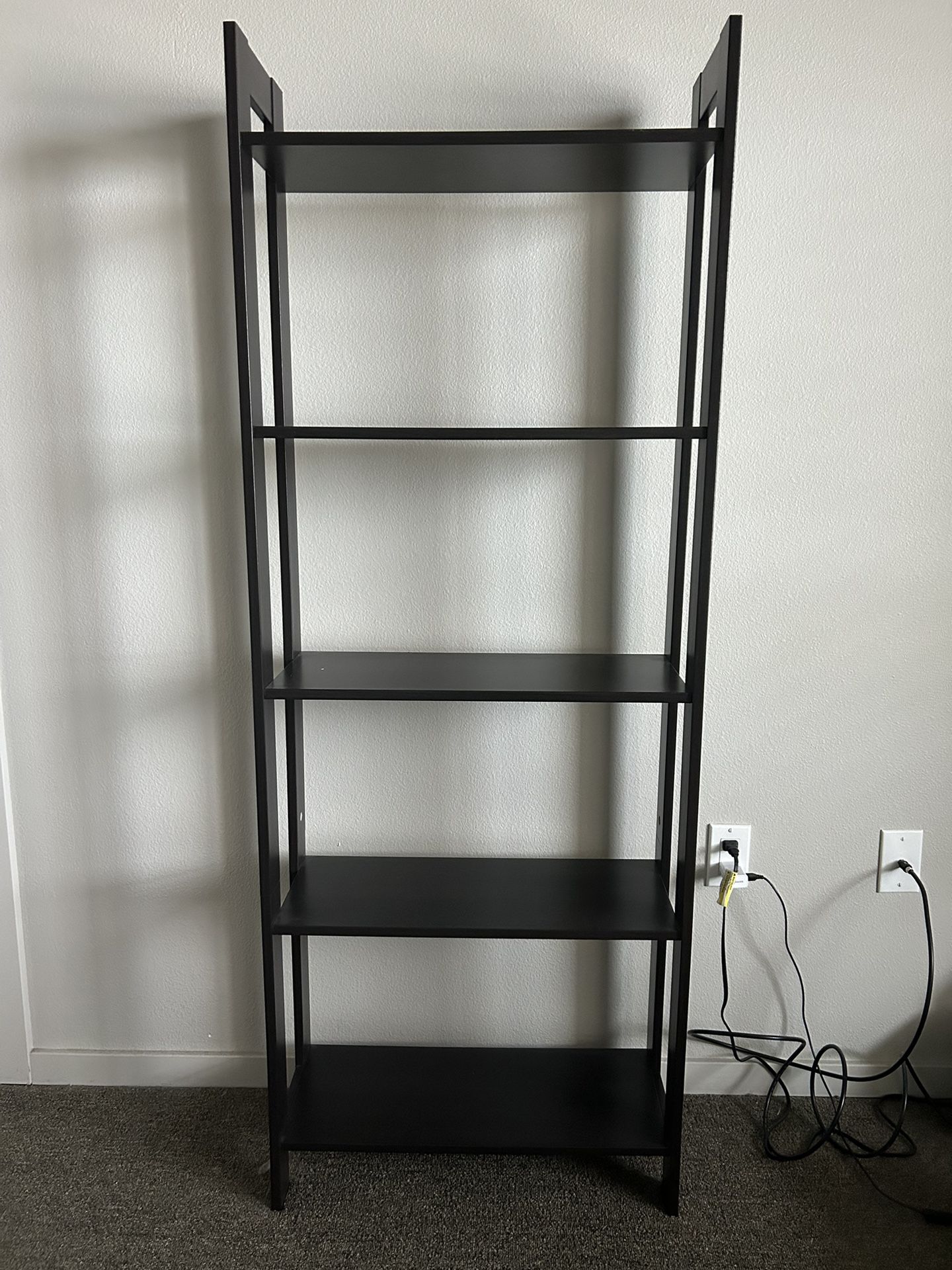 5 Tier Black Bookshelf