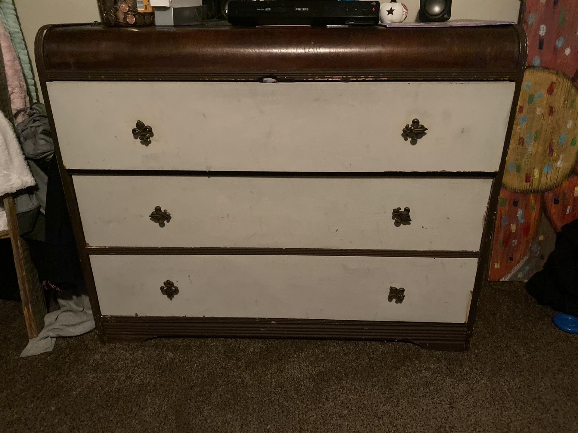 Antique waterfall dresser