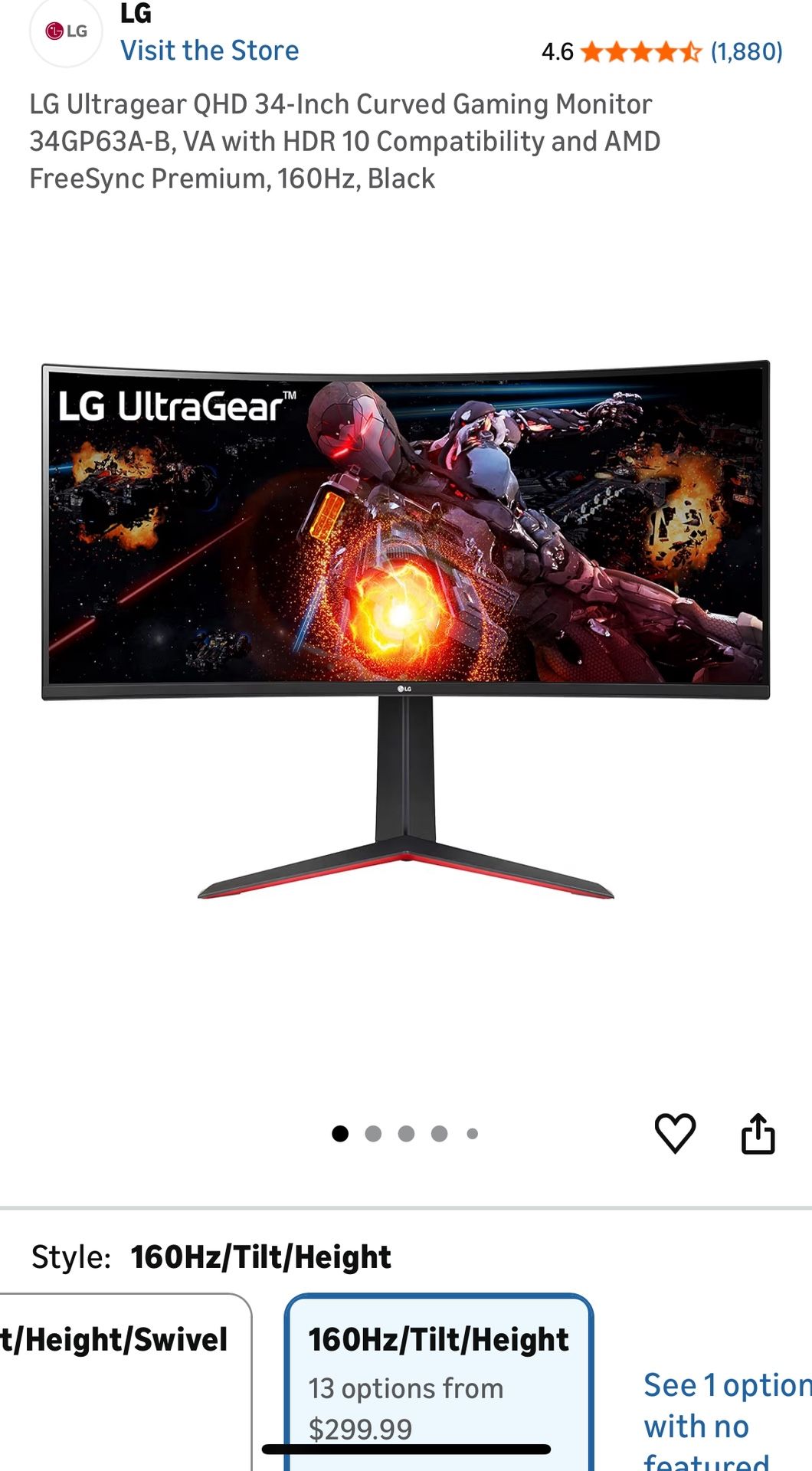 LG 34” Curved Monitor