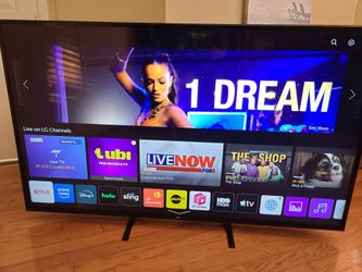 LG 65" 4k Smart WebOs.  Every APP avaliable.  Youtube, Netflix, Amazon, Disney Channel  etc. Barely used therefore in Perfect Condition