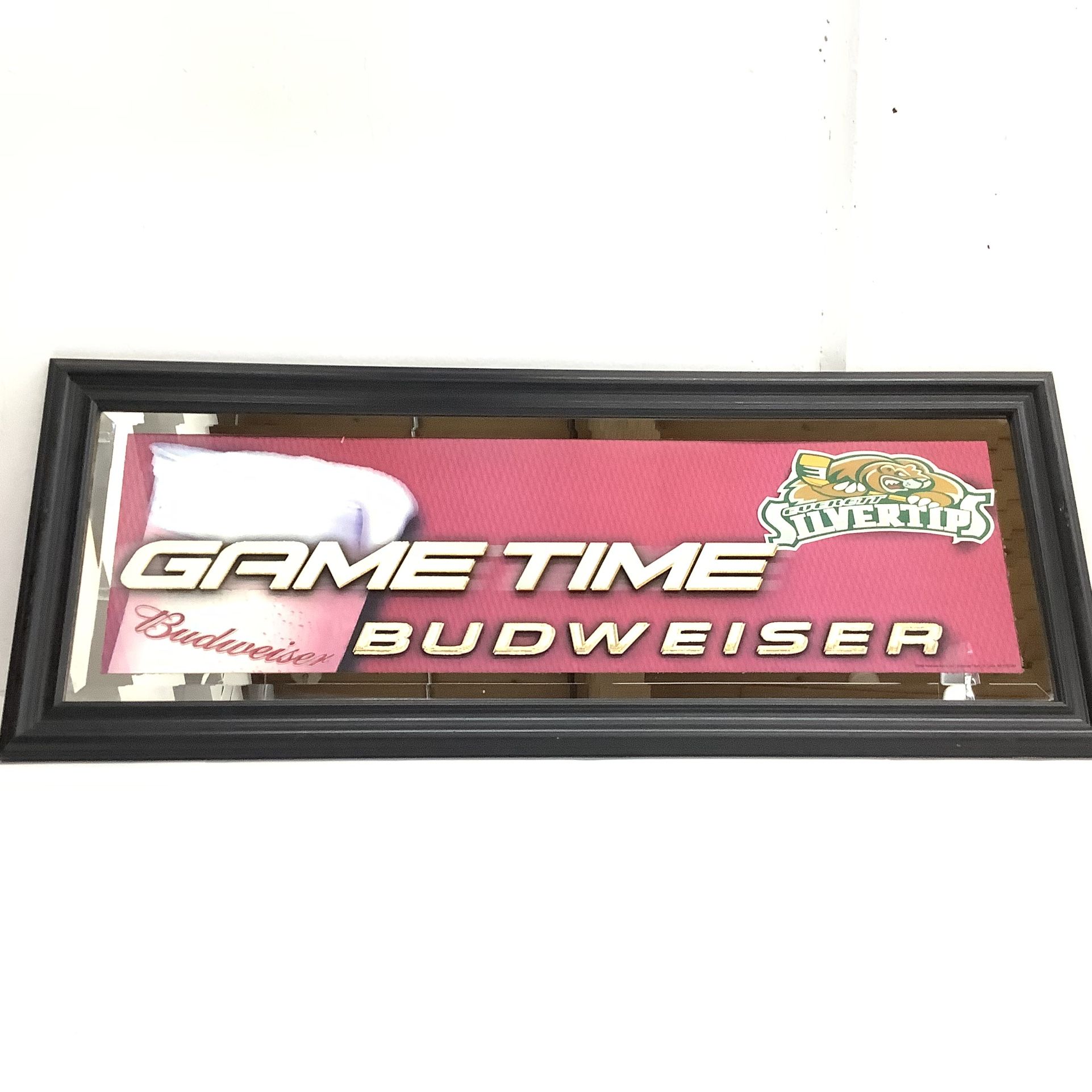 Game Time Budweiser Everett Silver tip Mirror / Walk Decor framed Artwork