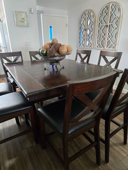 Brown Dining Table with 8 chairs