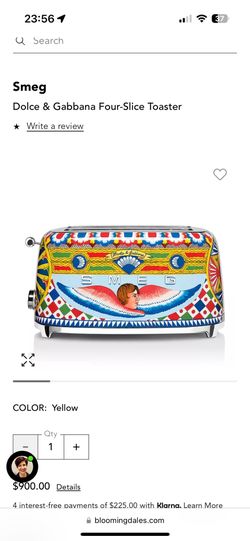 Smeg Dolce & Gabbana 4 Slice Toaster