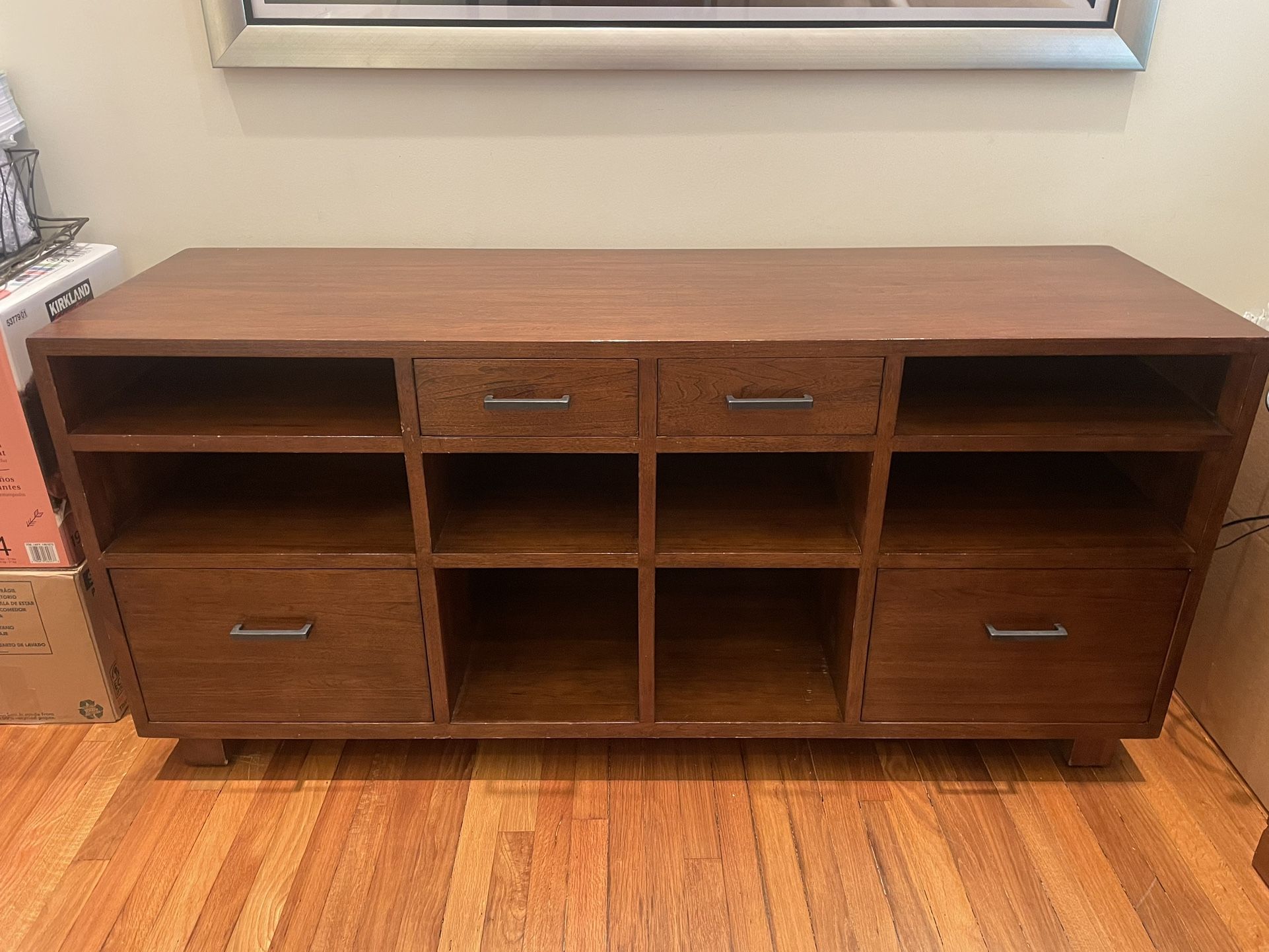 Crate & Barrel Oak Park Credenza with filing drawers Wood