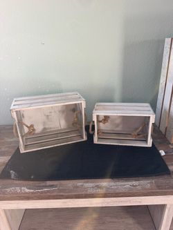 Set of Two Wooden Crates