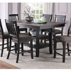 Brown Counter Height Dining Table Set 