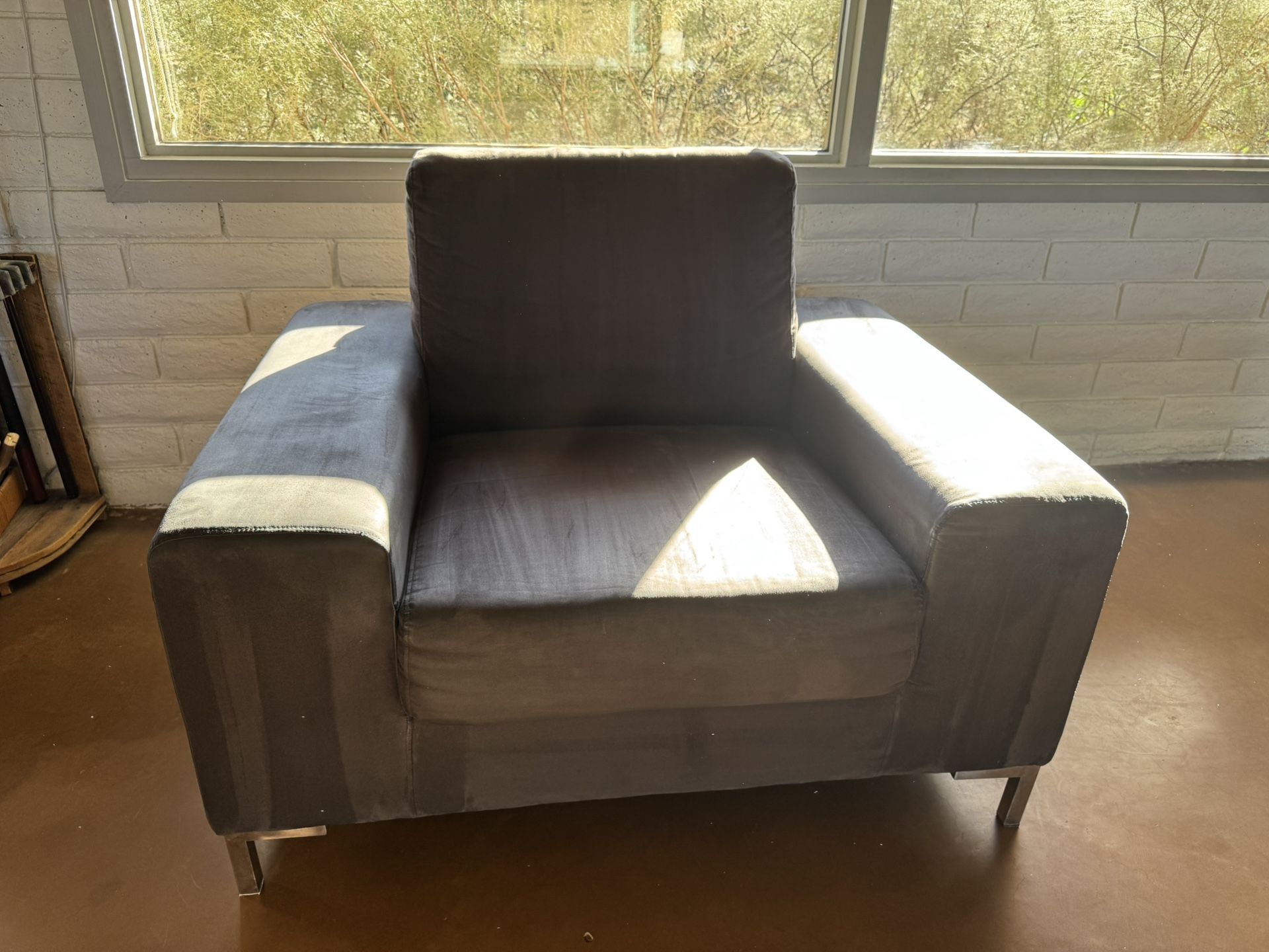Dark Gray, Modern Lounge Chair, Microfiber