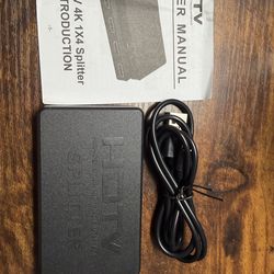 HDMI Splitter 1 in 4 Out 4K with Audio Synchronization, HDMI Hub HDMI Splitter for Dual Monitors Mirror Display Laptop for MacBook PC Desktop, Dual HD