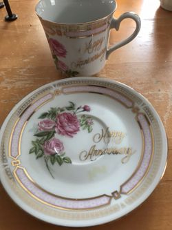 Anniversary cup and saucer
