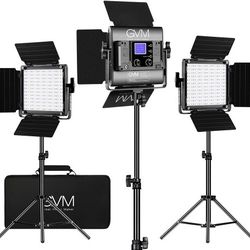 GVM RGB 3x LED Video Lighting Kit 800D Studio Video Lights Photography 3(contact info removed)K Tripod