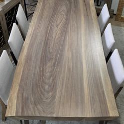 New Unique Live Edge Solid Parota Wood Dining Table!