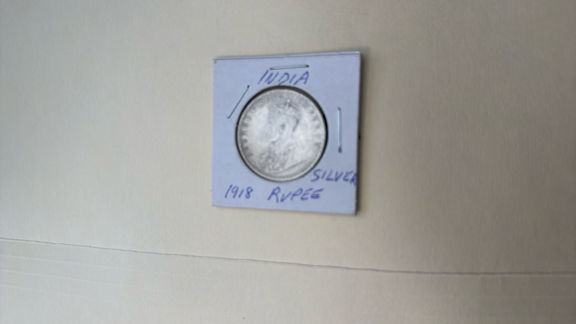 SILVER ONE RUPEE-- 1918 INDIA