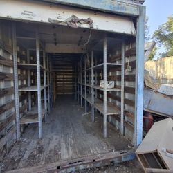 24 Ft Connex, Storage Shed, Aluminum.  Roll Up Door