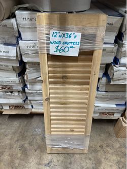 Windows shutter pair 12”x36” SQ TOP LOUVER