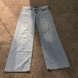 Ripped Wide Leg Jeans Size 4