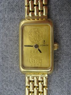 Corum 5 gram 24k Ingot Yellow Gold w/ Diamond Crown Wrist Watch