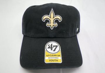New Era Orleans Saints Youth '47 Black Saints Team Clean Up Adjustable Hat Cap 