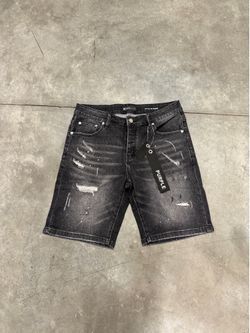 Purple Black Washed Shorts