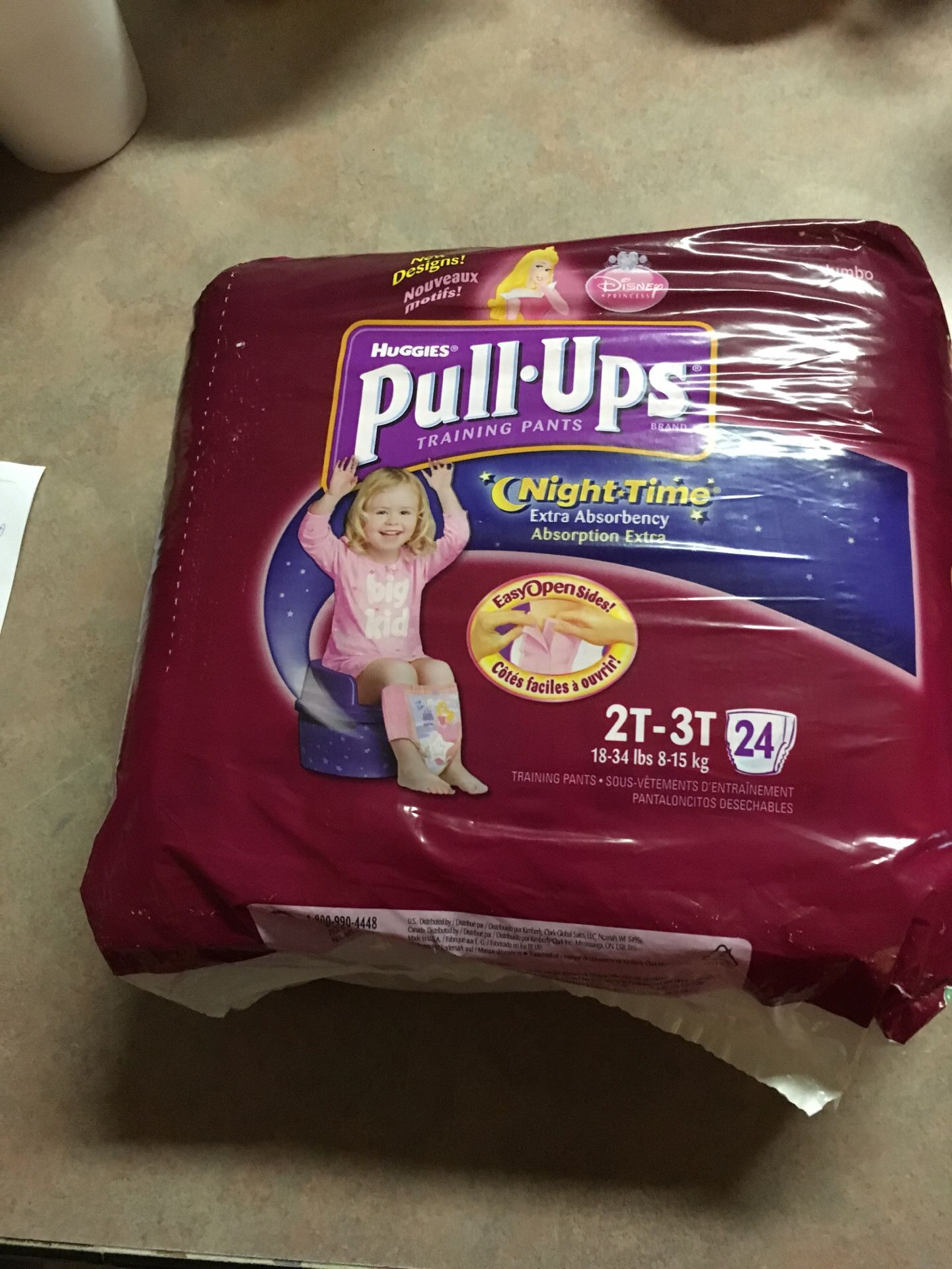 Brand new Huggies pull-ups. Size 2T-3T With 24 pull-ups, There are three packages of these.(C-2)